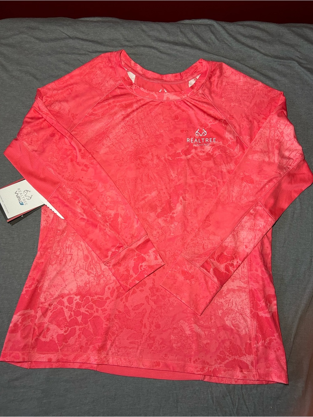 Realtree Women's Long-Sleeve Performance Top in Coral Pink